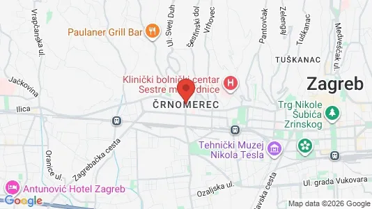 Apartments for rent i Zagreb Črnomerec - kort over placeringen