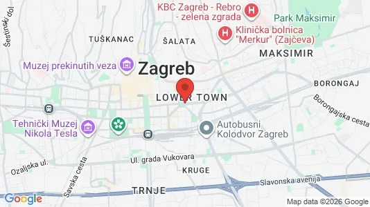 Apartments for rent i Zagreb Donji Grad - kort over placeringen