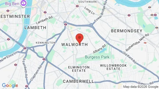 Apartments for rent i London SE17 - kort over placeringen