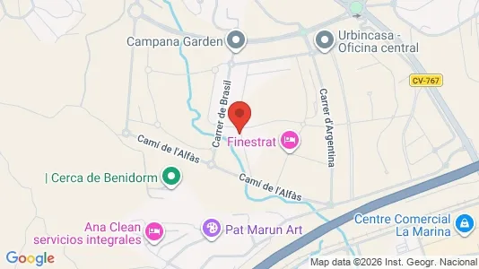 Apartments for rent i Finestrat - kort over placeringen