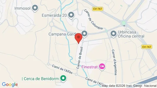Apartments for rent i Finestrat - kort over placeringen