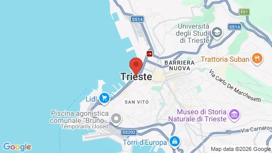 Apartments for rent i Trieste - kort over placeringen