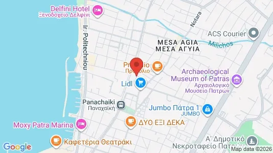 Apartments for rent i Patras - kort over placeringen