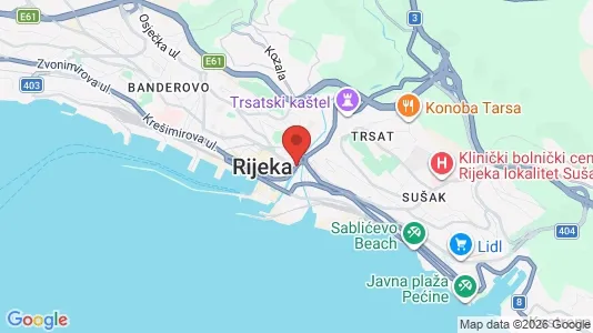 Rooms for rent i Rijeka - kort over placeringen