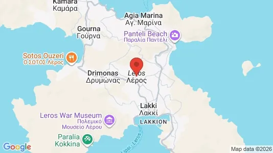 Houses for rent i Leros - kort over placeringen
