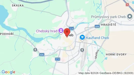 Apartments for rent i Cheb - kort over placeringen