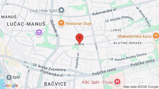 Apartments for rent i Split - kort over placeringen