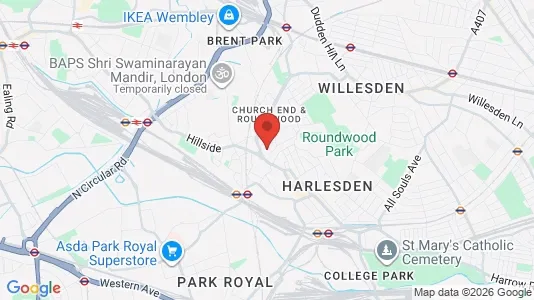Houses for rent i London NW10 - kort over placeringen