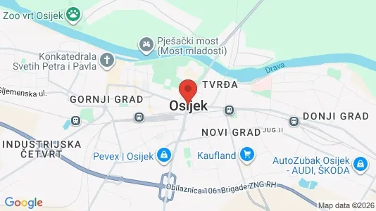 Apartments for rent i Osijek - kort over placeringen