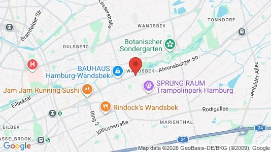 Apartments for rent i Hamburg Wandsbek - kort over placeringen
