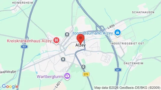 Apartments for rent i Alzey-Worms - kort over placeringen