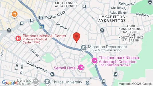 Apartments for rent i Nicosia Lefkosia - kort over placeringen