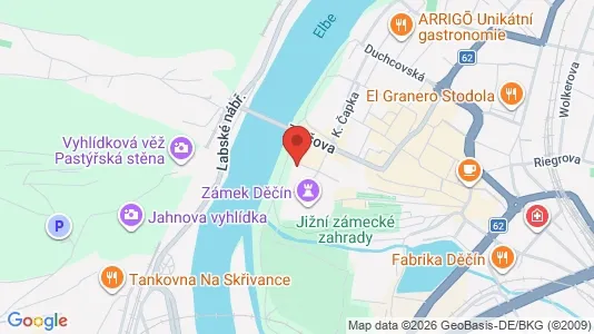Apartments for rent i Děčín - kort over placeringen