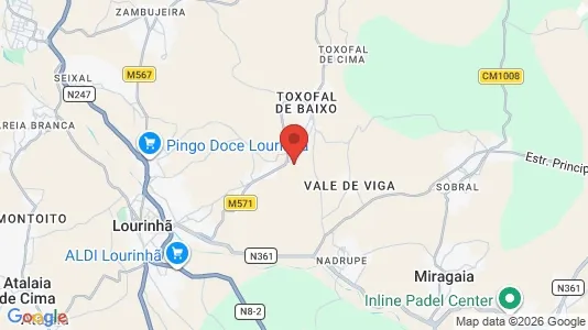 Apartments for rent i Lourinhã - kort over placeringen