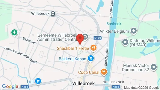 Apartments for rent i Willebroek - kort over placeringen
