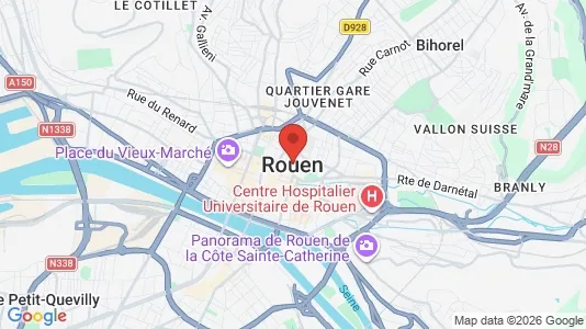 Apartments for rent i Rouen - kort over placeringen