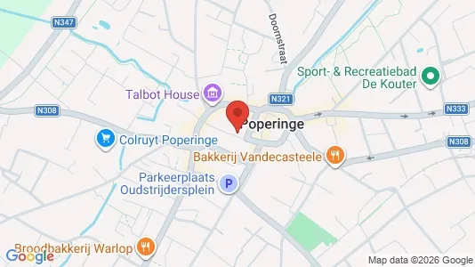 Apartments for rent i Poperinge - kort over placeringen