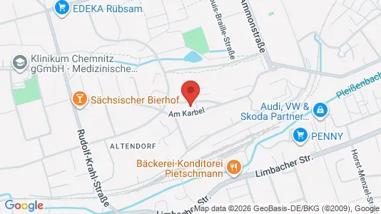 Apartments for rent i Chemnitz - kort over placeringen