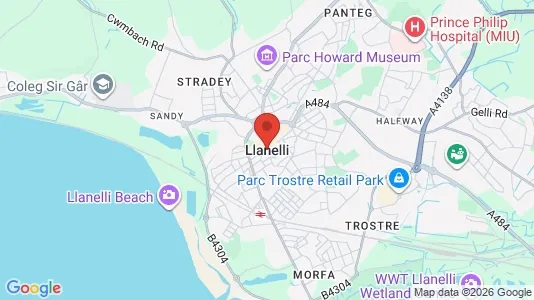 Houses for rent i Llanelli - Dyfed - kort over placeringen