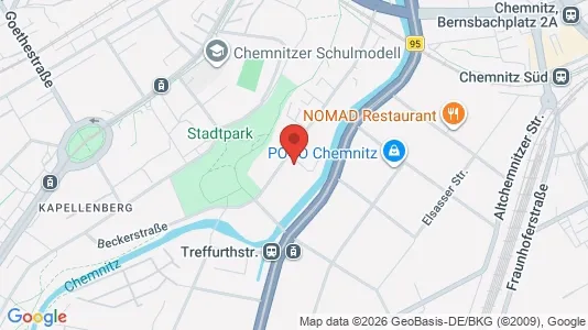 Apartments for rent i Chemnitz - kort over placeringen