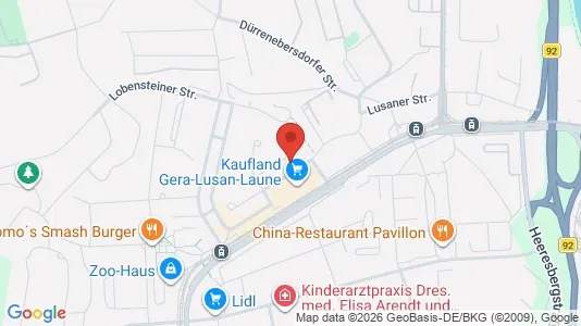 Apartments for rent i Gera - kort over placeringen