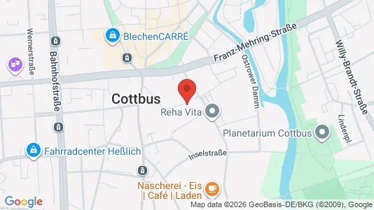 Apartments for rent i Cottbus - kort over placeringen