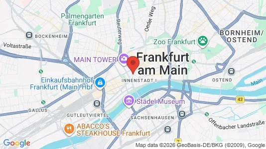 Apartments for rent i Frankfurt Innenstadt I - kort over placeringen