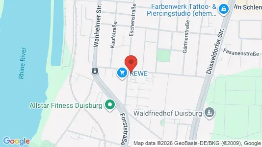 Apartments for rent i Duisburg - kort over placeringen