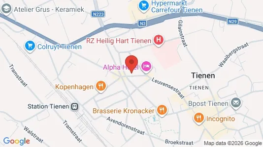 Apartments for rent i Tienen - kort over placeringen