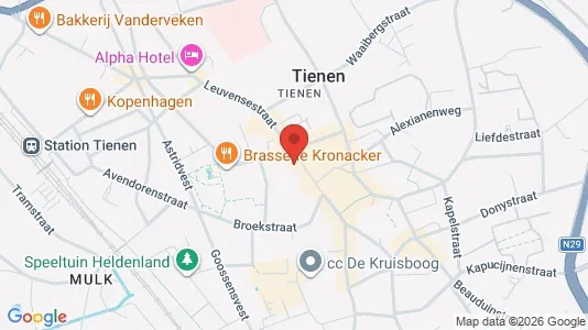 Apartments for rent i Tienen - kort over placeringen