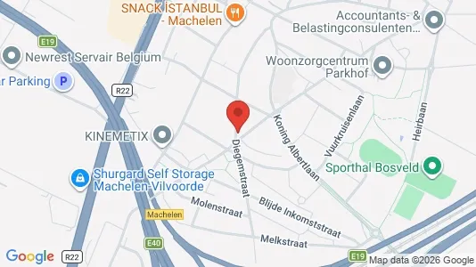 Apartments for rent i Machelen - kort over placeringen