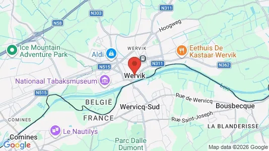 Houses for rent i Wervik - kort over placeringen
