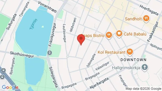 Apartments for rent i Reykjavík Miðborg - kort over placeringen