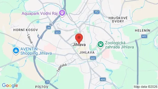 Apartments for rent i Jihlava - kort over placeringen