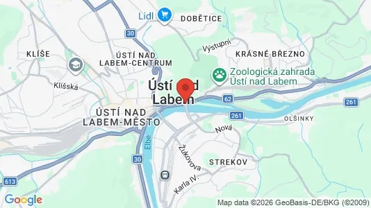 Apartments for rent i Ústí nad Labem - kort over placeringen