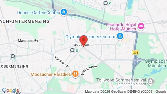 Apartments for rent i Munich Moosach - kort over placeringen