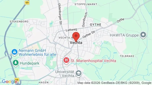 Apartments for rent i Vechta - kort over placeringen
