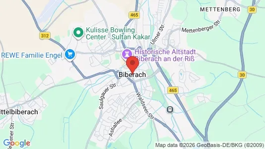 Apartments for rent i Biberach - kort over placeringen