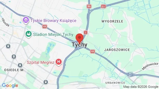 Apartments for rent i Tychy - kort over placeringen
