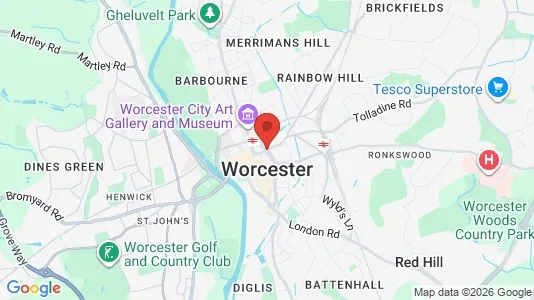 Houses for rent i Worcester - Worcestershire - kort over placeringen