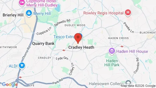 Houses for rent i Cradley Heath - West Midlands - kort over placeringen