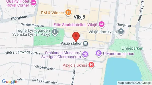 Apartments for rent i Växjö - kort over placeringen