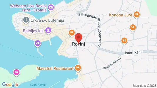 Apartments for rent i Rovinj - kort over placeringen