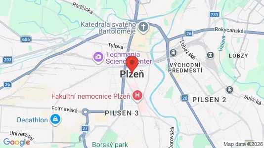Apartments for rent i Plzeň-město - kort over placeringen