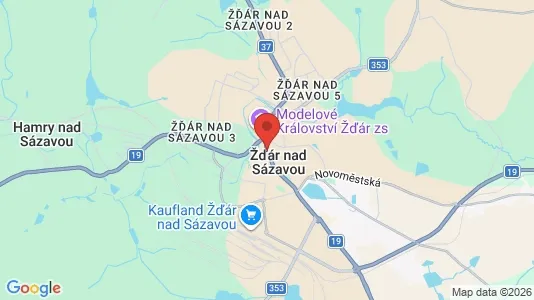 Apartments for rent i Žďár nad Sázavou - kort over placeringen