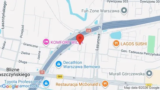 Apartments for rent i Warszawa Bemowo - kort over placeringen