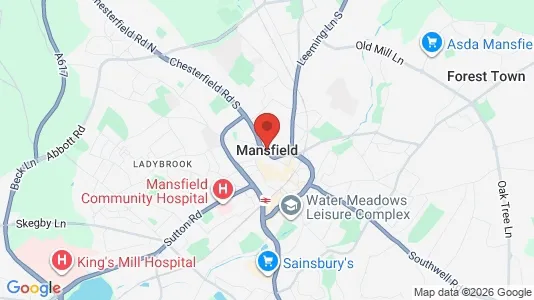 Houses for rent i Mansfield - Nottinghamshire - kort over placeringen