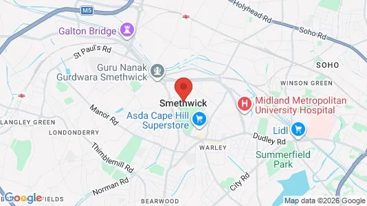 Houses for rent i Smethwick - West Midlands - kort over placeringen