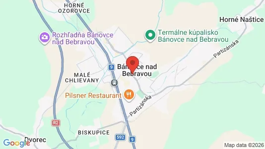 Apartments for rent i Bánovce nad Bebravou - kort over placeringen