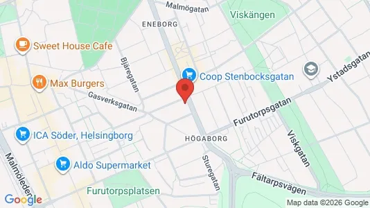 Apartments for rent i Helsingborg - kort over placeringen